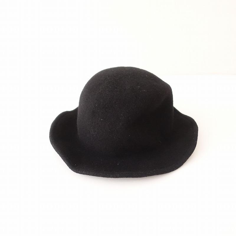 【美品】SCHA シャー／ドイツ製／ウール フェルト ハット／黒 ブラック SCHA（シャー） *ウールワイヤーハット*ぼうしフェルト黒1222(ha10