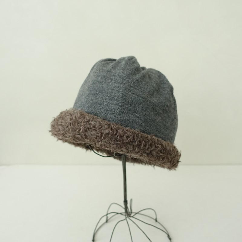 mature ha.（マチュアーハ） *hood cap*ぼうしボアキャップグレー毛