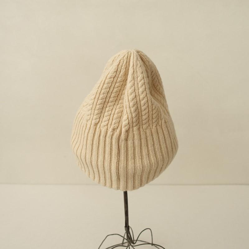 mature ha.（マチュアーハ） *long rib knit cap tiny rope lamb