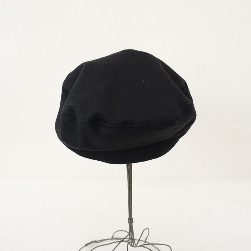 KIJIMA TAKAYUKI キジマタカユキ ウールキャスケット ブラック 3 KIJIMA TAKAYUKI（キジマタカユキ） *キャスケット*ぼうし黒毛混1225