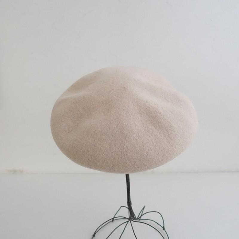 CA4LA（カシラ） *ベレー帽*ぼうしウールフェルト毛ベージュ1225(ha7