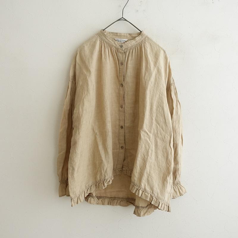 ハグオーワー Hug O War リネンフリルブラウス　麻100% ハグオーワー Hug O War リネンフリルブラウス 麻100% ハグオーワー