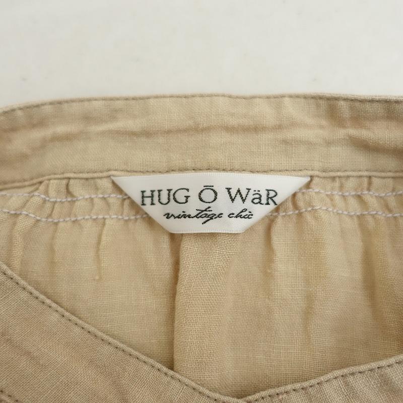 Hug o war（ハグオーワー） *リネンフリルヘムシャツ*F麻ベージュ