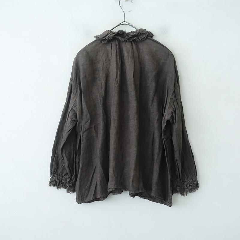 nest Robe（ネストローブ） *天然染めリネンフリルブラウス*F麻
