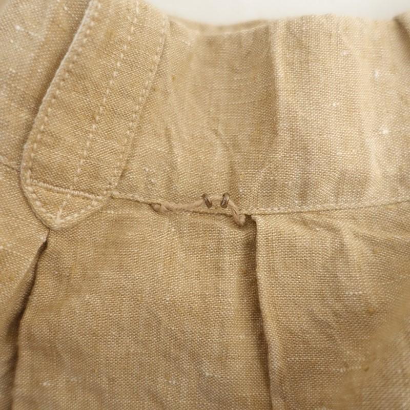 【定価7.1万】45R パトアシュ pate a chou *インドリネンのブルマパンツ*麻ベージュ裾ゴムタックワイド(j25-2511-225)【60L52】の画像