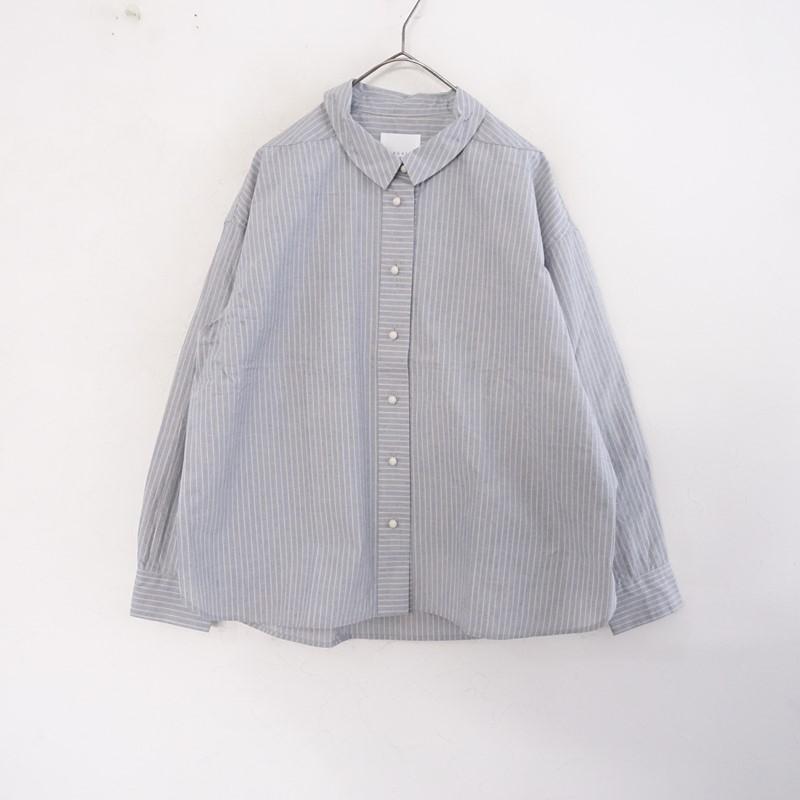 ✨美品✨MAGALI コットンダンテルフリルブラウス ストライプ ギャザー 上品 ✨美品✨MAGALI コットンダンテルフリルブラウス ストライプ ギャザー 上品