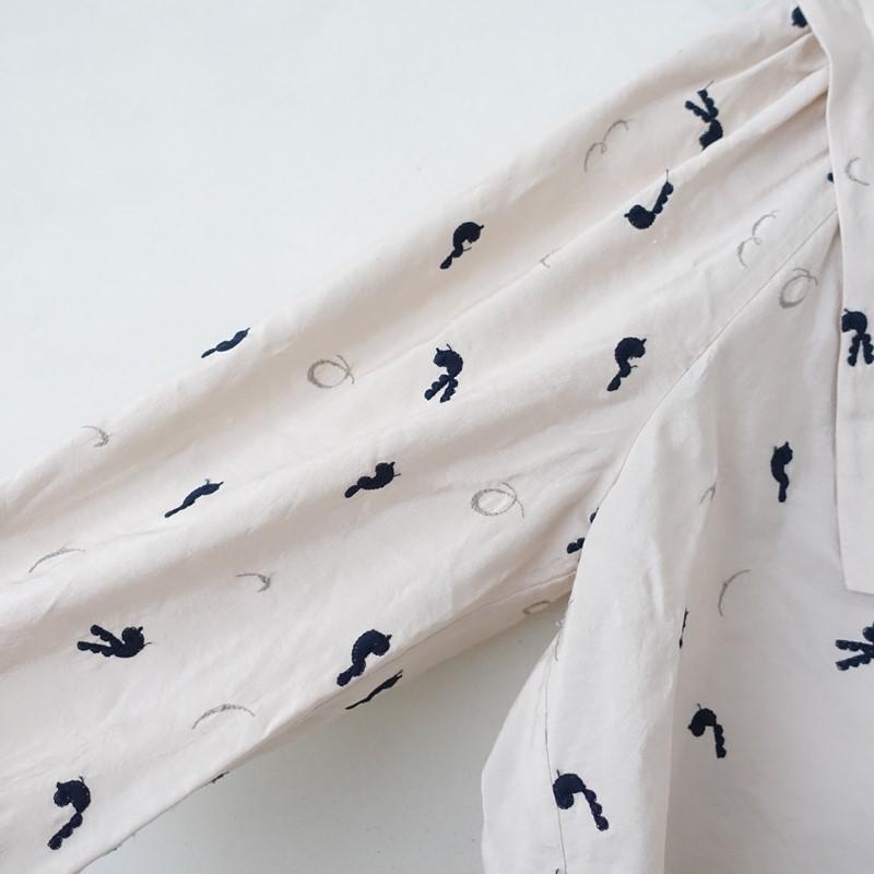 mina perhonen（ミナペルホネン） *linnunlaulu 刺しゅうブラウス*36