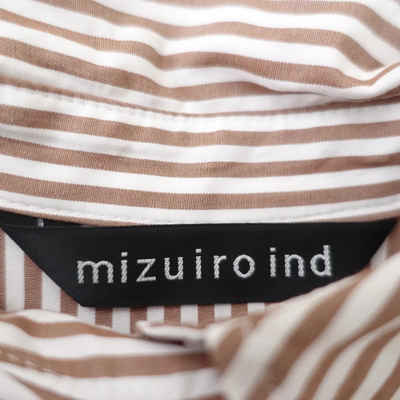 ミズイロインド mizuiro-ind *コットンストライプフレアシャツ 