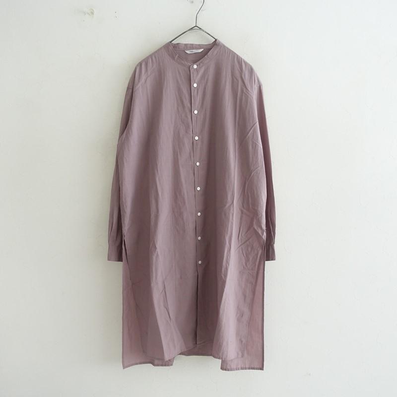 TOUJOURS（トゥジュー） *コットンバンドカラーロングスリットシャツ*F 