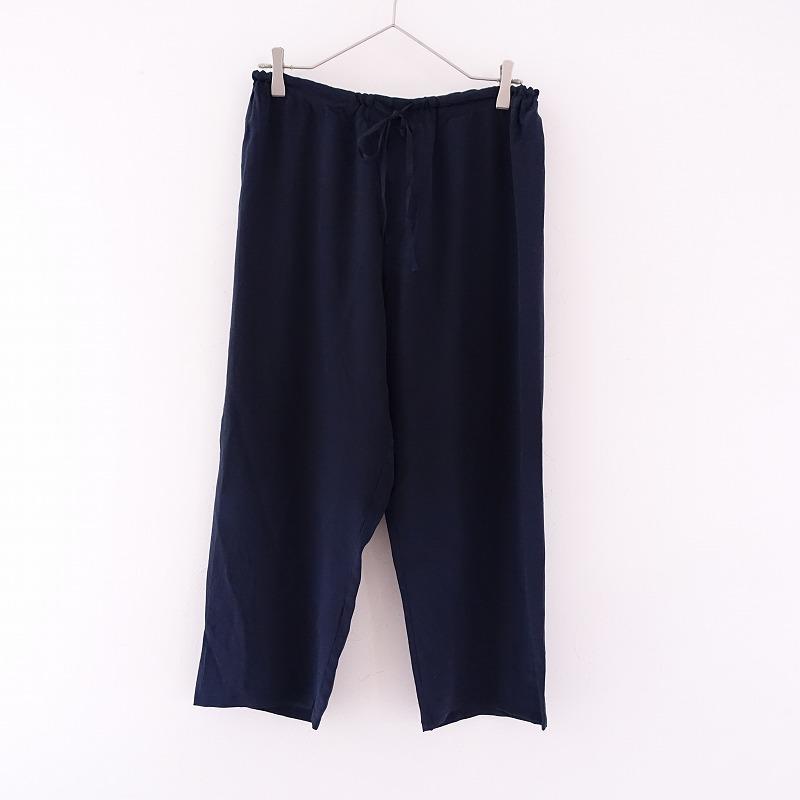 定価4.1万】ミディアム M-medium *シルクパンツ*小暮美奈子ネイビー 