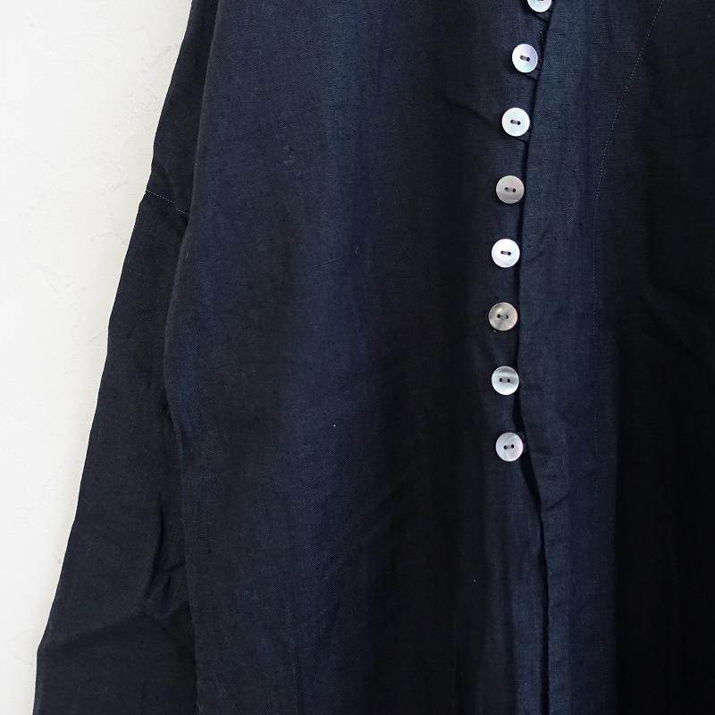 美品】エズ ezu *Vネックロングスリーブワンピース*リップル洋品店