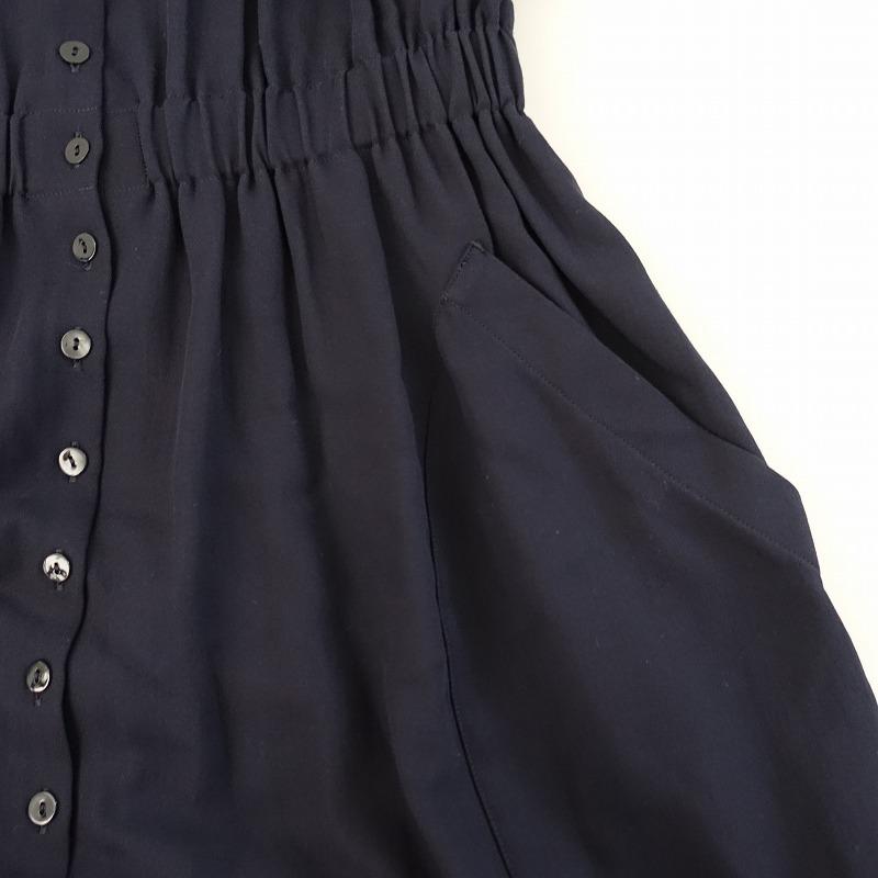 mina perhonen ミナペルホネン ネイビー 長袖シャツワンピース mina perhonen 【未使用/2024/AW/定価7.1万】ミナペルホネン