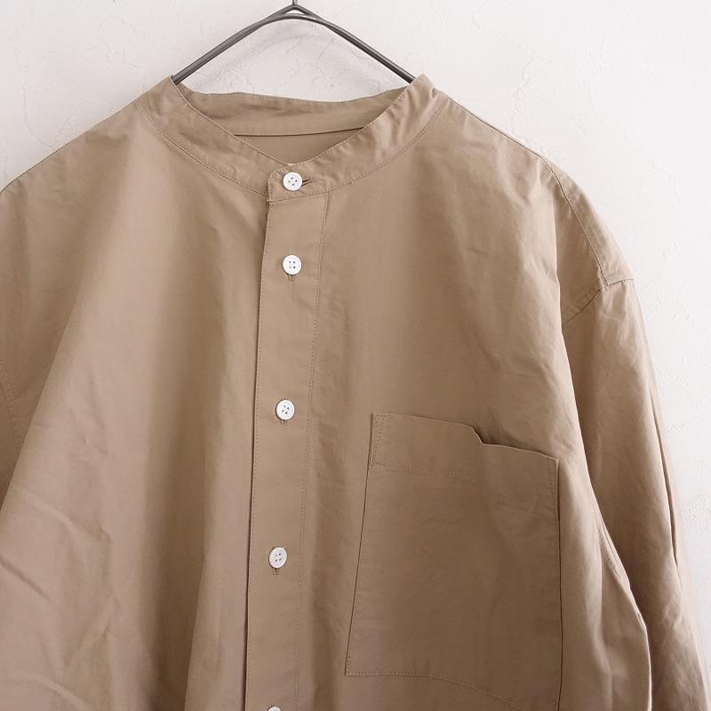 TOUJOURS（トゥジュー） *コットンシャツ*1薄手バンドカラー長袖 