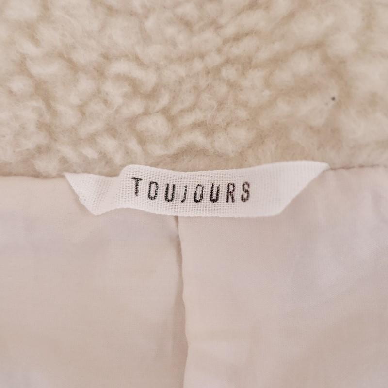 トゥジュー TOUJOURS *BOA shawl jacket ボアショールジャケット*Fワイドコート毛綿ブルゾンアイボリー(jjk1-2601-3)【03A62】の画像