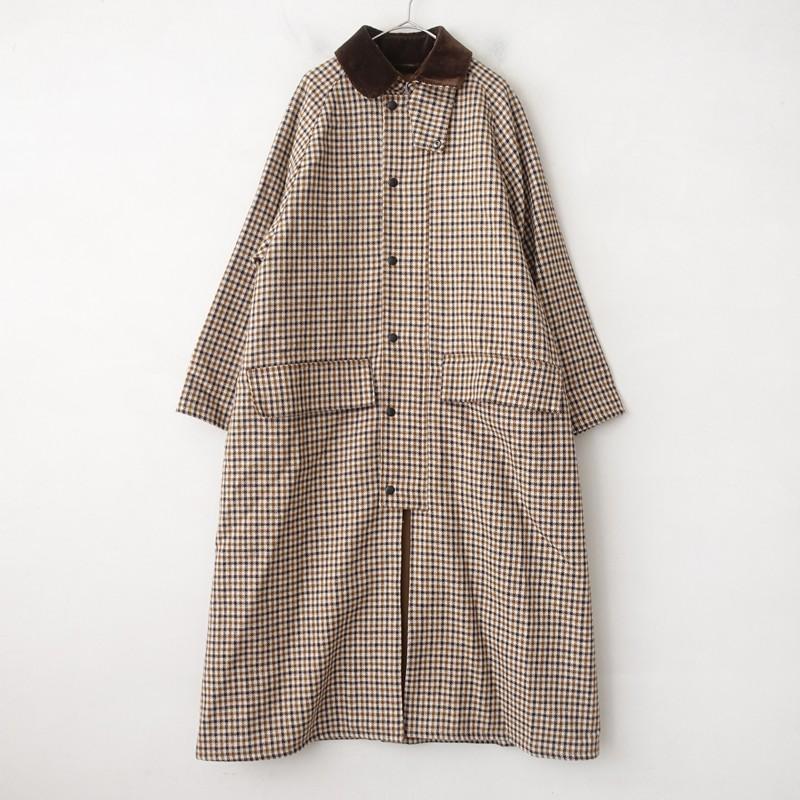 Barbour チェック柄 トレンチコート Barbour (バブアー) グレンチェック トレンチコート ツイード BLISSTEX