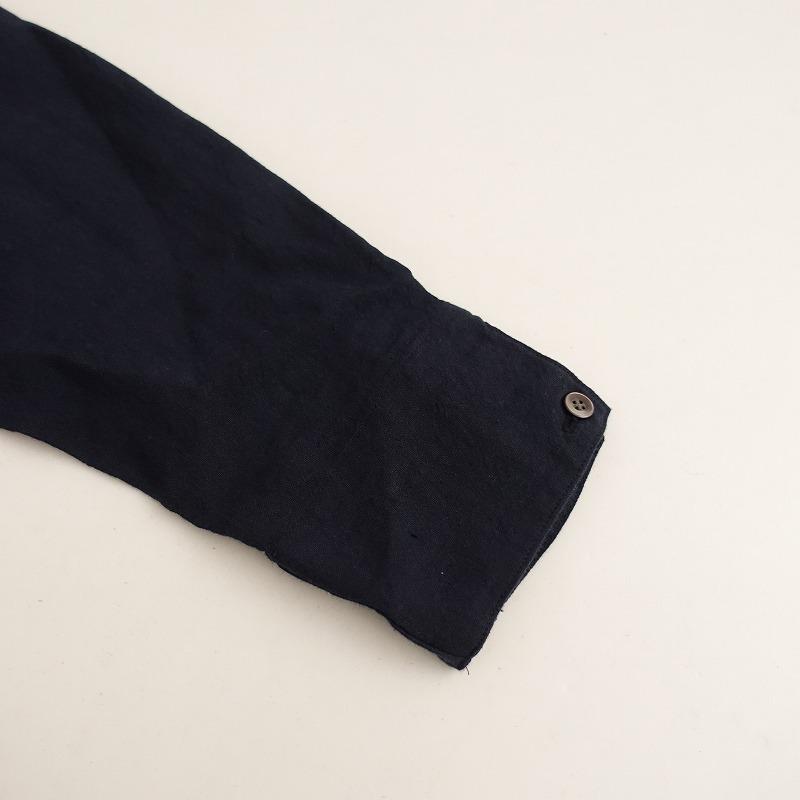 ポプリ pot-pourri *リネンノーカラーロングコート*ジャケット紺