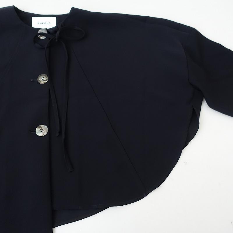 ENFOLD 【2023SS/定価3.3万】エンフォルド *ノーカラーケープ ENFOLD 【2023SS/定価3.3万】エンフォルド *ノーカラーケープ