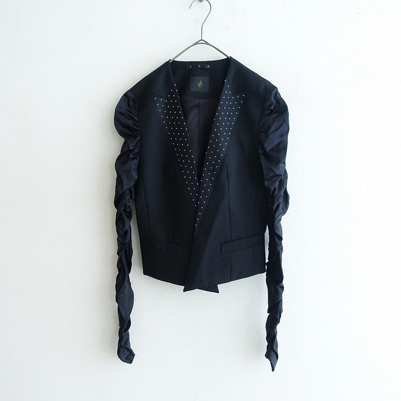 タオ　シャーリングジャケット アトウ a ato o *サテンシャーリングスリーブ切り替えデザイン