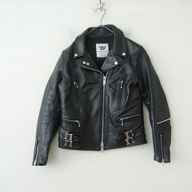 666ライダースジャケット 666 Leather Wear◇80s/死神タグ/イングランド製/ダブルライダース