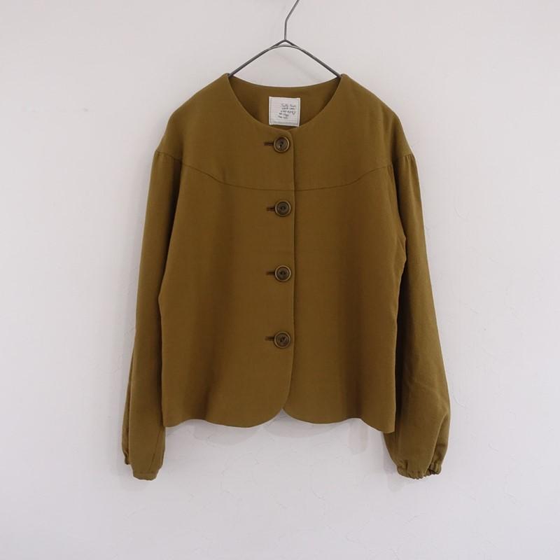 希少新品タグ付 Sally Scott　ウールノーカラーコート　11号　グレー Sally Scott（サリースコット） *ウールジョーセットノーカラー
