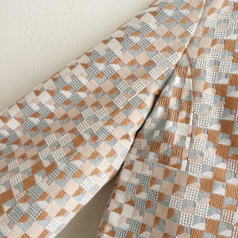 【2025SS/美品/定価15.4万】ミナペルホネン mina perhonen *kuutio ノーカラージャケット*36刺しゅう(jk1-2512-86)【50A62】の画像