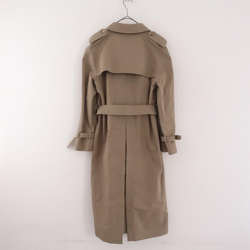 セリーヌ CELINE *トレンチコート*38ウールコットンベージュアウターダブルブレストジャケット毛綿(jk1-2602-264)【61C62a】の画像