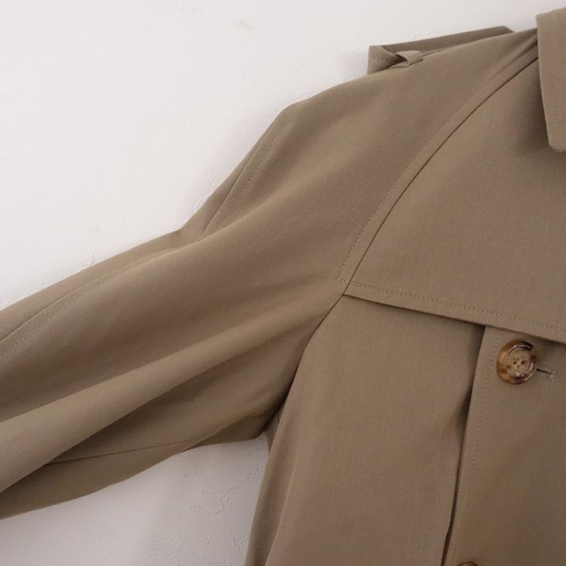 セリーヌ CELINE *トレンチコート*38ウールコットンベージュアウターダブルブレストジャケット毛綿(jk1-2602-264)【61C62a】の画像