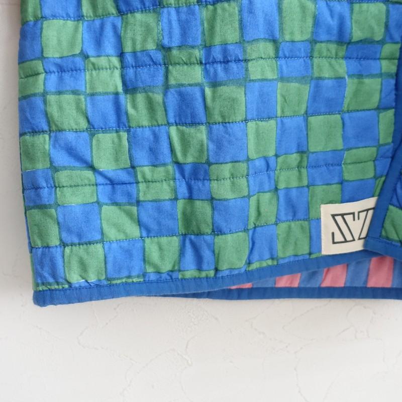 SZ Blockprintsエスゼットブロックプリント花柄キルティングベスト SZ BLOCKPRINTS(エスゼット ブロックプリント)｜QUILTED VEST DOUBLE