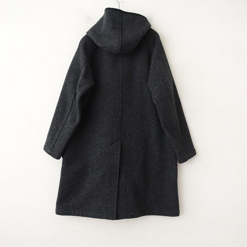 ※期間限定値下中／DANTONウールモッサシングルフードJKチャコールグレー38 Danton（ダントン） *ウールモッサコート*34フーデッドジャケット毛混