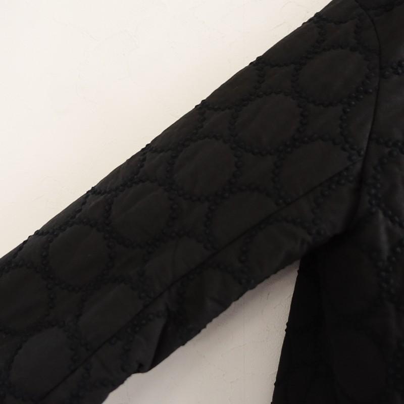 【未使用品/定価13.2万】ミナペルホネン mina perhonen *tambourine コート*36刺しゅう中綿Aライン黒(jk1-2603-267)【11D62】の画像