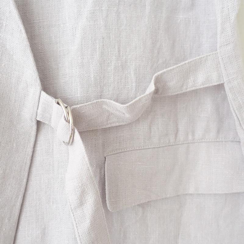 fog linen work リネンカシュクール　ロングジレ　ノーカラー fog linen work フォグリネンワーク *リネンカシュクールジレ