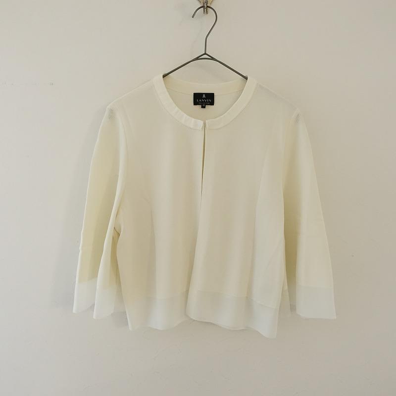 美品✨ ランバンコレクション　近年モデル ノーカラー ニットジャケット　40 anuans ジャケット ノーカラージャケット 「ZOZO限定カラー