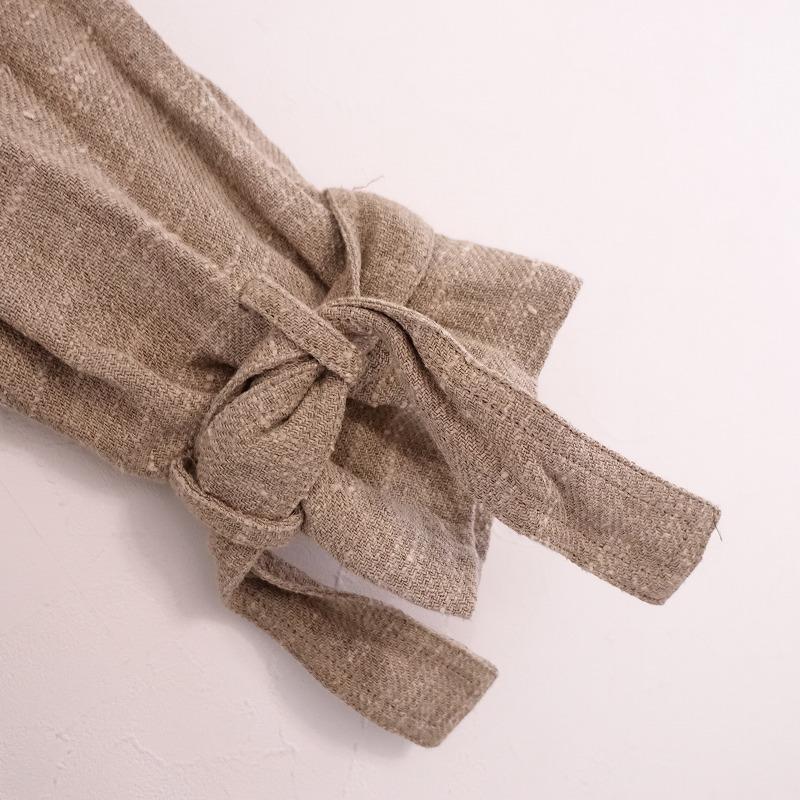 saqui //【定価10万】サキ *リネンノーカラートレンチコート*36 saqui //【定価10万】サキ *リネンノーカラートレンチコート*36