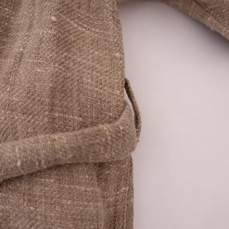 saqui //【定価10万】サキ *リネンノーカラートレンチコート*36 saqui //【定価10万】サキ *リネンノーカラートレンチコート*36