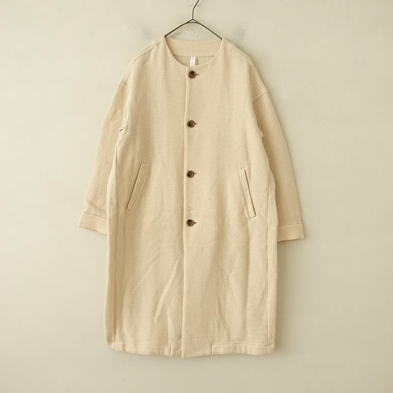 prit（プリット） *ノーカラーツイード風コクーンコート*ウール