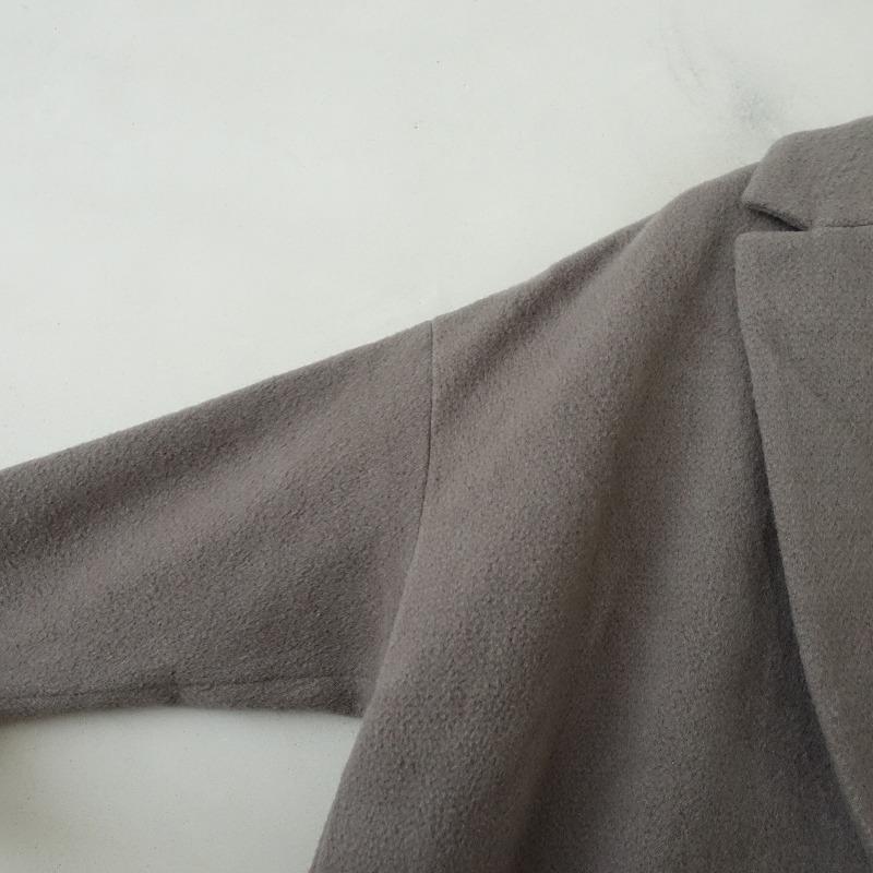 evam eva 【定価7.9万】エヴァムエヴァ *wool angora tailored coat*1ダークグレー起毛1ボタンコクーン裏地 ...