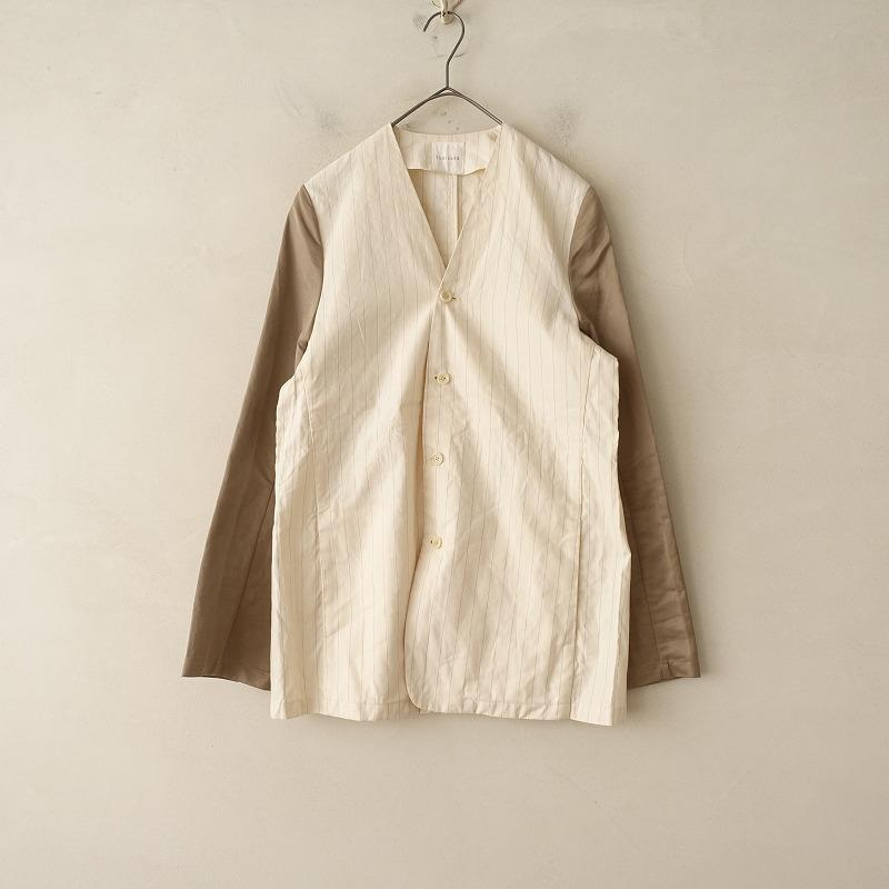 TOUJOURS（トゥジュー） 【未使用】トゥジュー *ノーカラー袖切替え 