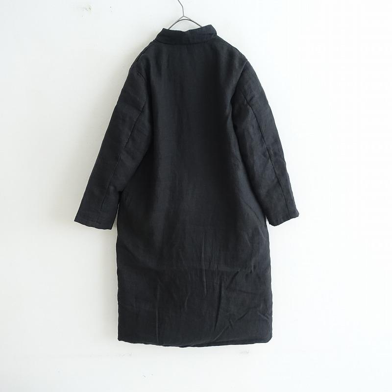 LAITERIE レイトリー *中綿入りオーバーコート*墨黒ブラックリネン