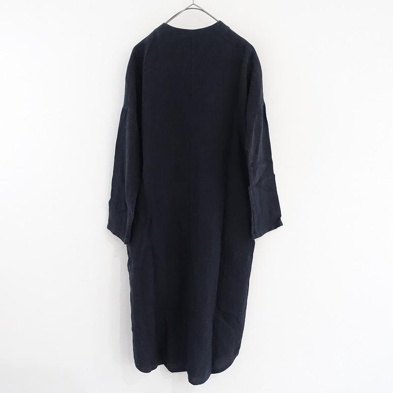 evam eva vie エヴァムエヴァ *ノーカラーリネンIラインコート*麻 