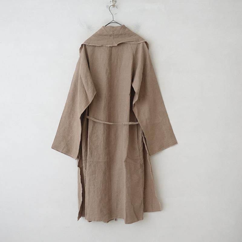 定価3.1万】ミッタン MITTAN *大麻ロング羽織*3モカベージュショール