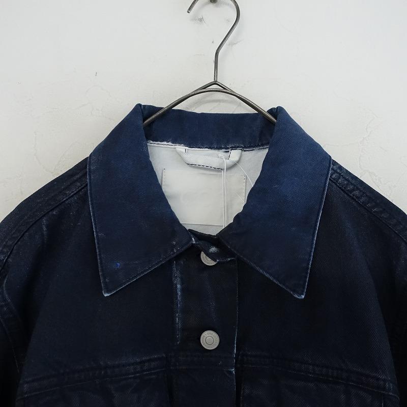 コス COS *オーガニックコットンデニムジャケット*XXS特殊染色ネイビー