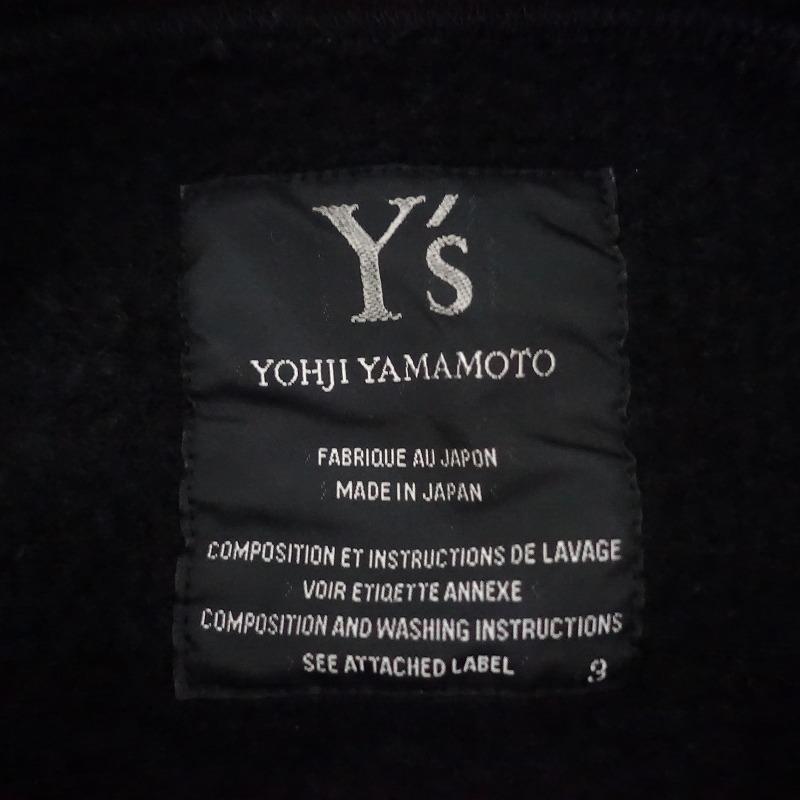 ワイズ Y's *変形デザイン裏ボア起毛レイヤード風ジャケット*3ブラック