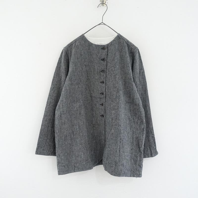 Rei 国内生産CLASSIC2ｍｍジャケットカスタムオーダー料込 ライアトリエ Rai-Atelier *リネンノーカラーロングジャケット