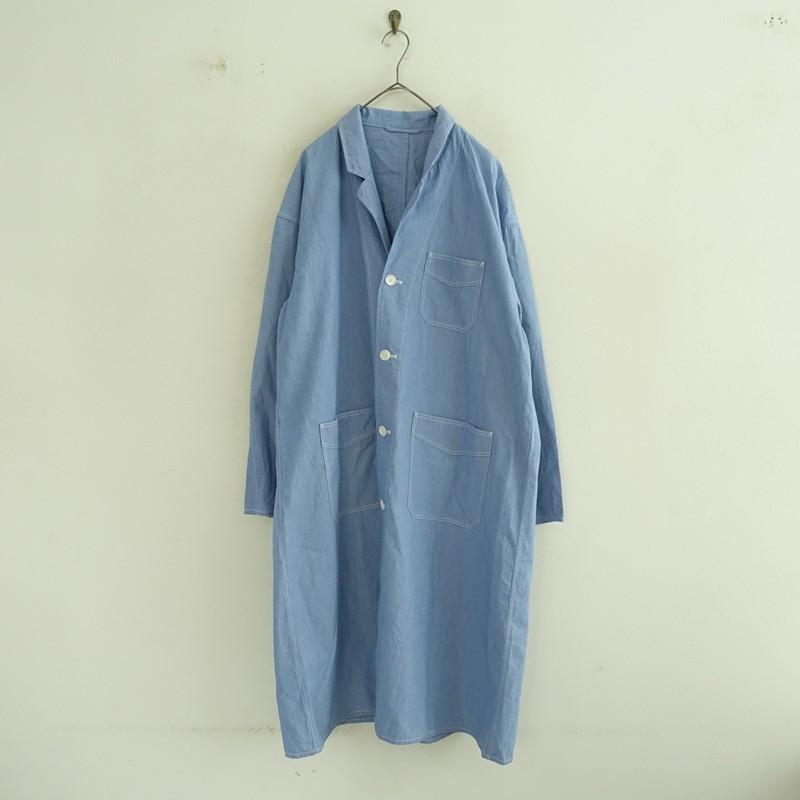 リノ(CLUÉL Collaboration) CHAMBRAY COAT 2025/定価3.9万】リノ LENO *CLUELコラボ CHAMBRAY COAT*Fインディゴ
