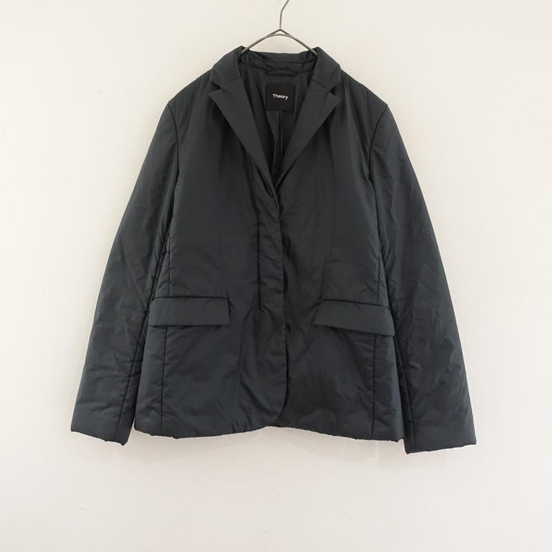 【美品】現行タグ Theory セオリー テーラードジャケット 36 ブラック セオリー theory *テーラードカラータフタ中綿入りライトジャケット*P