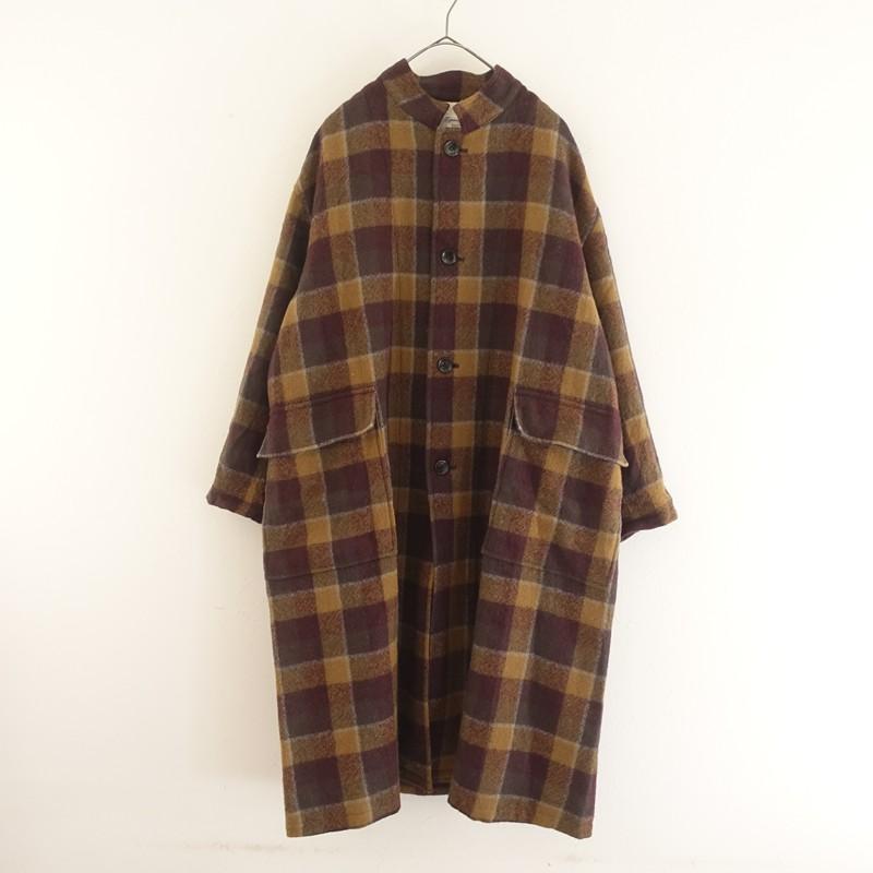 バーバリーノバチェック ダークブラウン コート ウール混アウター 美品 バーバリー ステンカラーコート ノバチェック ウール ダークブラウン