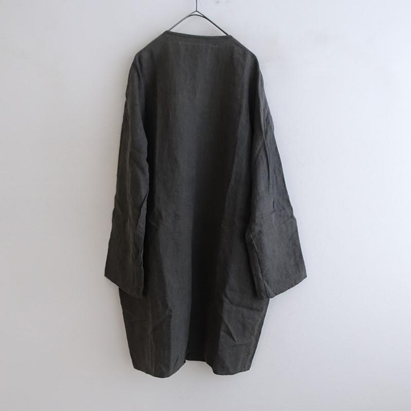 定価2.7万】ムヤ MUYA*リバリーリネンコート*4ダークグレー麻布帛