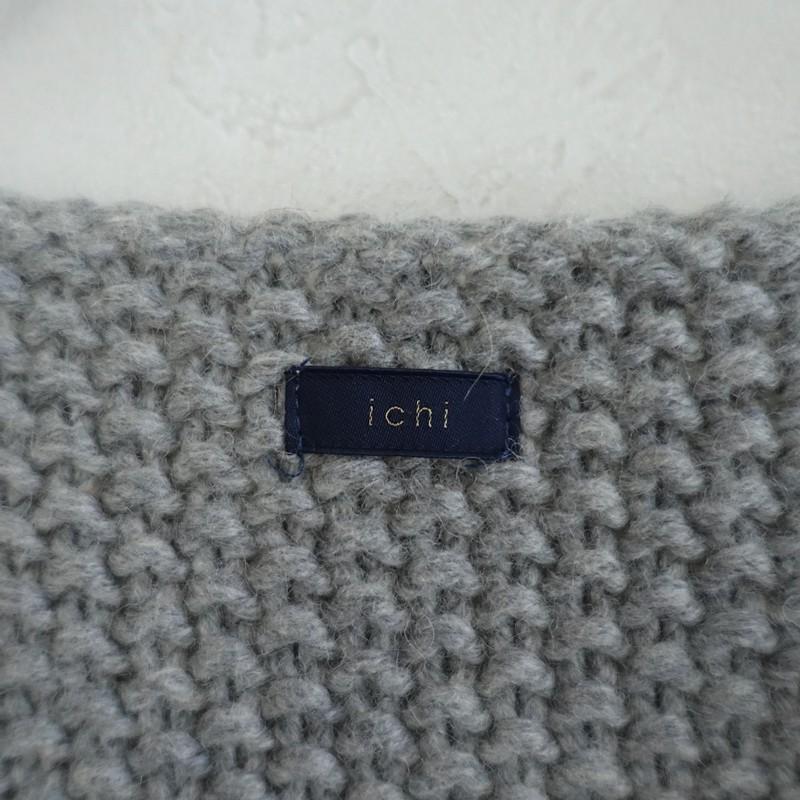 ICHI（イチ） *カノコ編みニットポケットコートロングカーディガン