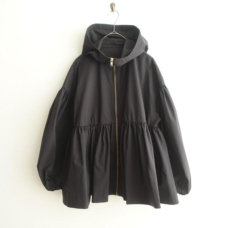 ヨイヒ YOIHI *フリルギャザーマウンテンパーカー*Fブラックジップ