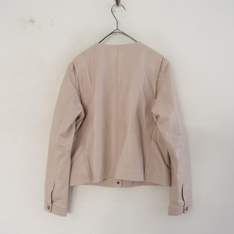 レリル lelill *ラムレザージャケット*36ピンク羊革ノーカラードット